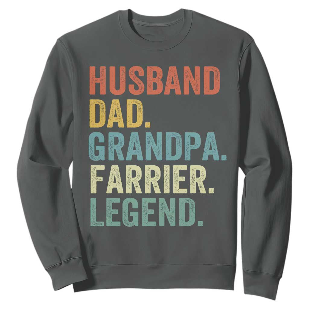 Husband Dad Grandpa Farrier Sweatshirt Vintage Horseshoe Equine Craftsman Gift