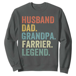Husband Dad Grandpa Farrier Sweatshirt Vintage Horseshoe Equine Craftsman Gift