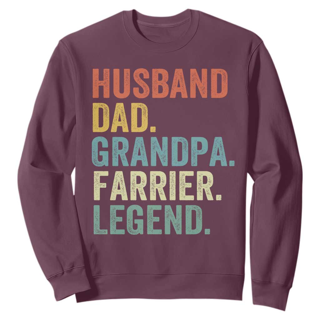 Husband Dad Grandpa Farrier Sweatshirt Vintage Horseshoe Equine Craftsman Gift