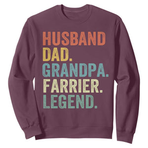 Husband Dad Grandpa Farrier Sweatshirt Vintage Horseshoe Equine Craftsman Gift