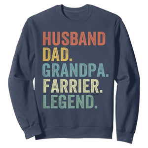 Husband Dad Grandpa Farrier Sweatshirt Vintage Horseshoe Equine Craftsman Gift