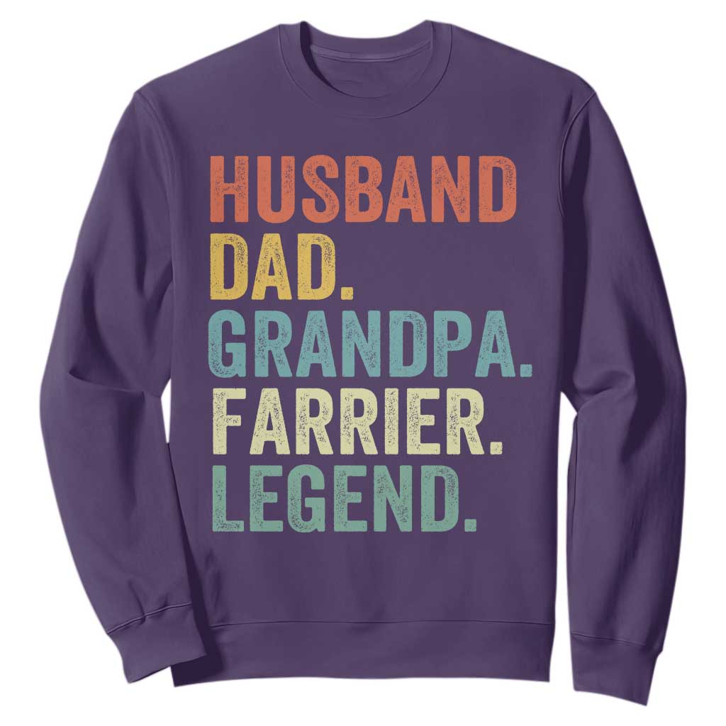Husband Dad Grandpa Farrier Sweatshirt Vintage Horseshoe Equine Craftsman Gift