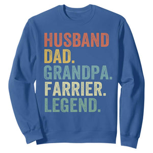 Husband Dad Grandpa Farrier Sweatshirt Vintage Horseshoe Equine Craftsman Gift