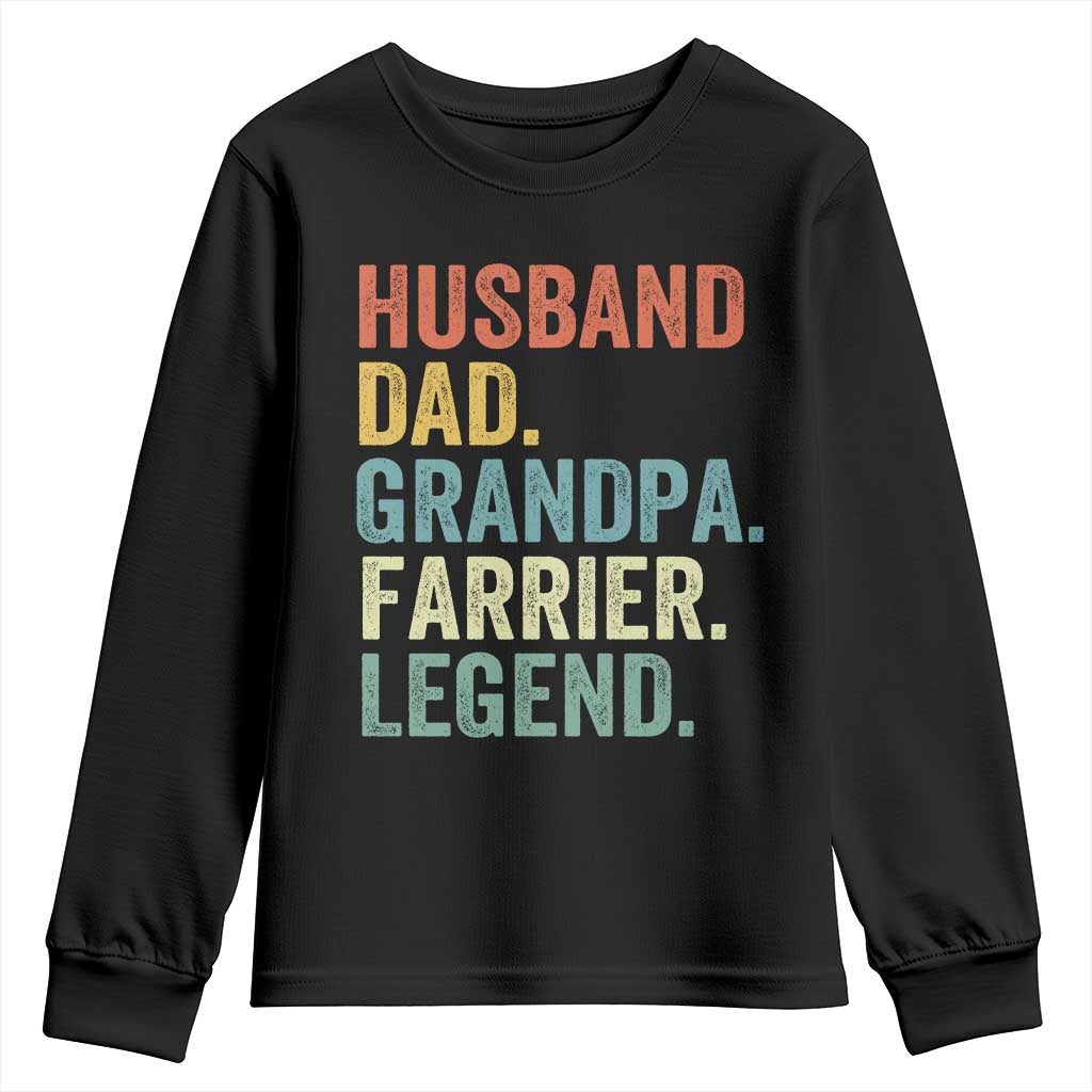 Husband Dad Grandpa Farrier Youth Sweatshirt Vintage Horseshoe Equine Craftsman Gift