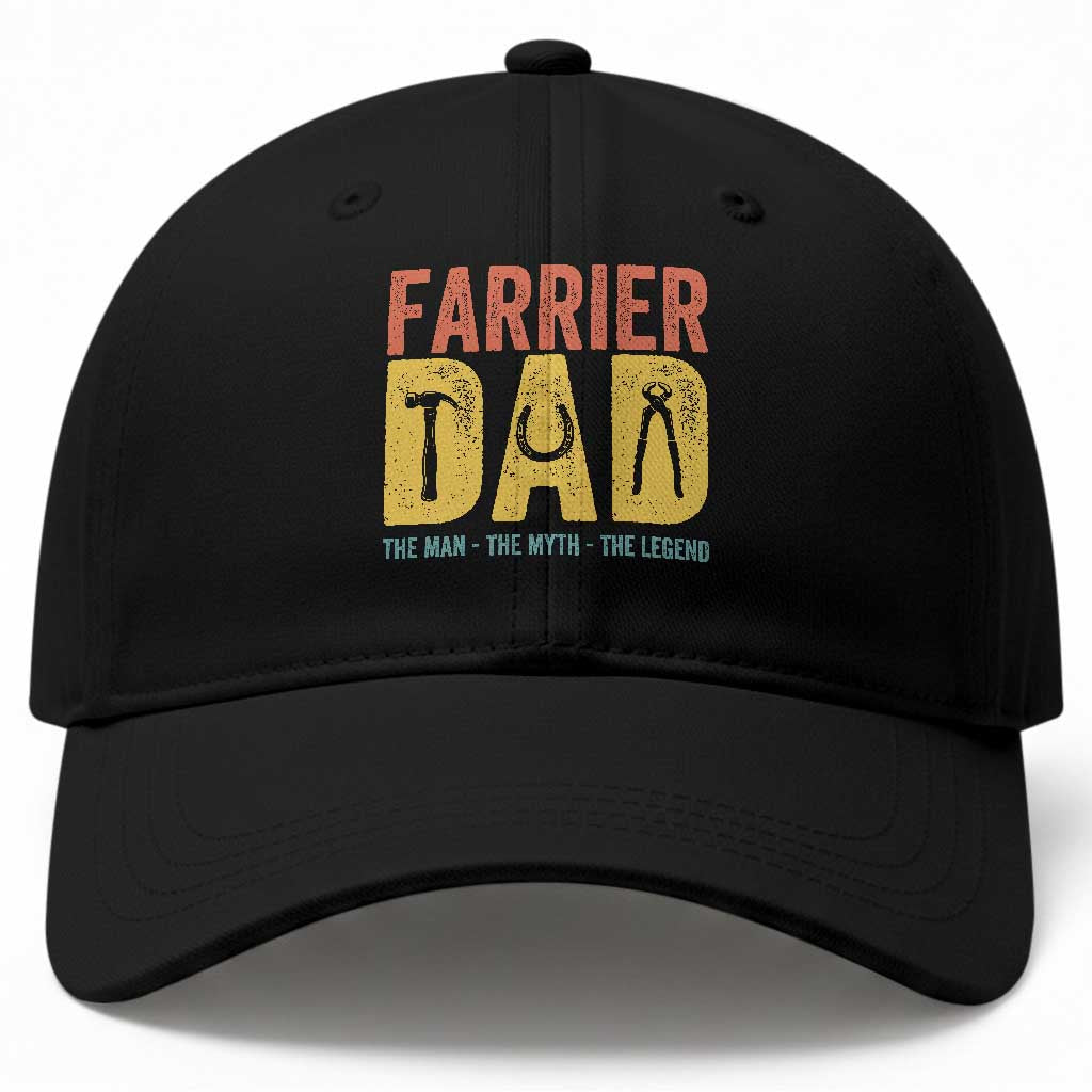 Farrier Dad The Man The Myth The Legend Baseball Cap Retro Horseshoe Horse Lover Gift