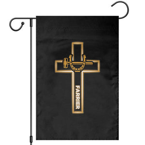 Christian Farrier Faith Cross Garden Flag Horseshoe Blacksmith Gift