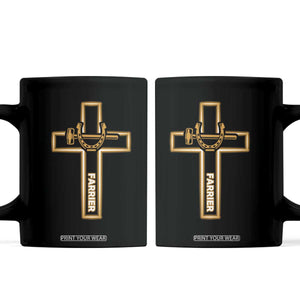 Christian Farrier Faith Cross Coffee Mug Horseshoe Blacksmith Gift