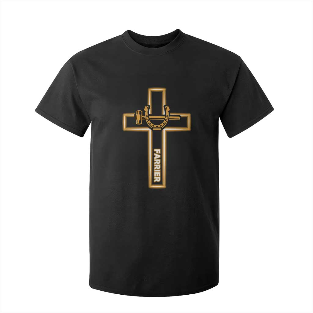 Christian Farrier Faith Cross T Shirt For Kid Horseshoe Blacksmith Gift