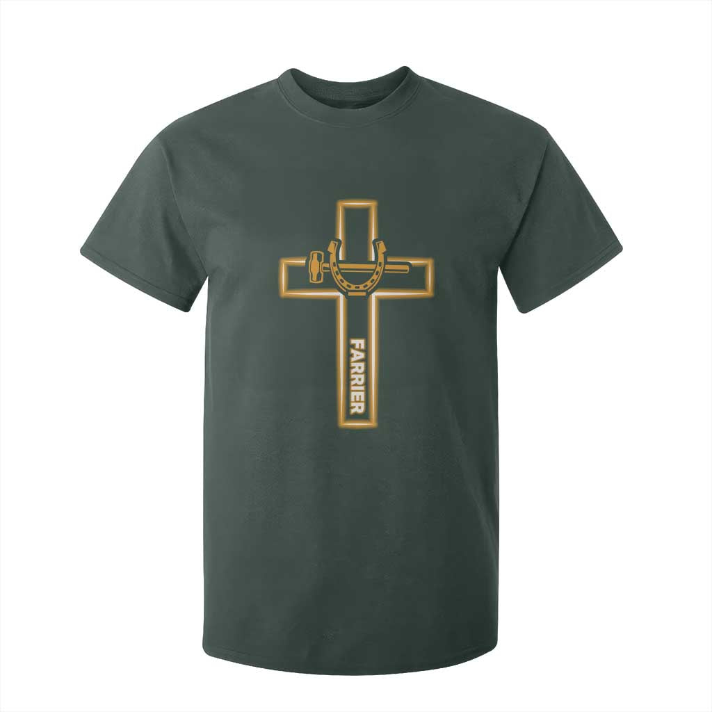 Christian Farrier Faith Cross T Shirt For Kid Horseshoe Blacksmith Gift