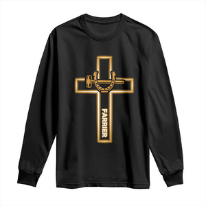 Christian Farrier Faith Cross Long Sleeve Shirt Horseshoe Blacksmith Gift