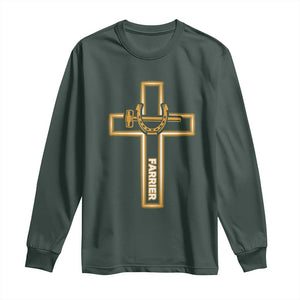 Christian Farrier Faith Cross Long Sleeve Shirt Horseshoe Blacksmith Gift