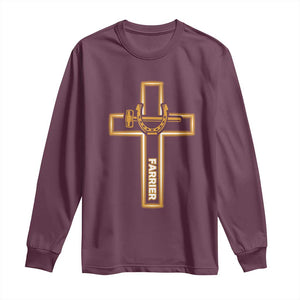Christian Farrier Faith Cross Long Sleeve Shirt Horseshoe Blacksmith Gift