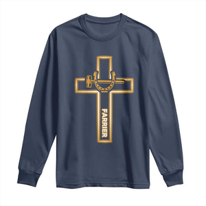 Christian Farrier Faith Cross Long Sleeve Shirt Horseshoe Blacksmith Gift