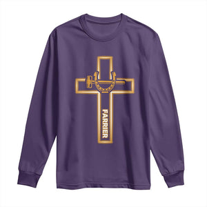 Christian Farrier Faith Cross Long Sleeve Shirt Horseshoe Blacksmith Gift