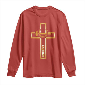 Christian Farrier Faith Cross Long Sleeve Shirt Horseshoe Blacksmith Gift