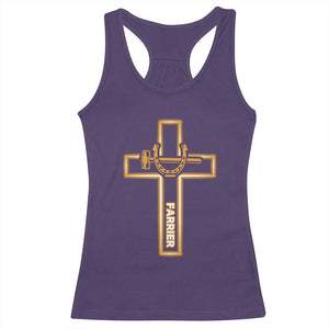 Christian Farrier Faith Cross Racerback Tank Top Horseshoe Blacksmith Gift