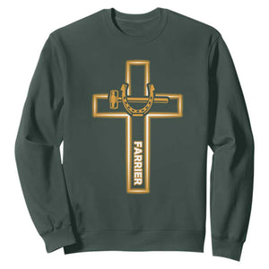 Christian Farrier Faith Cross Sweatshirt Horseshoe Blacksmith Gift