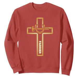 Christian Farrier Faith Cross Sweatshirt Horseshoe Blacksmith Gift