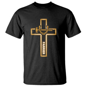 Christian Farrier Faith Cross T Shirt Horseshoe Blacksmith Gift