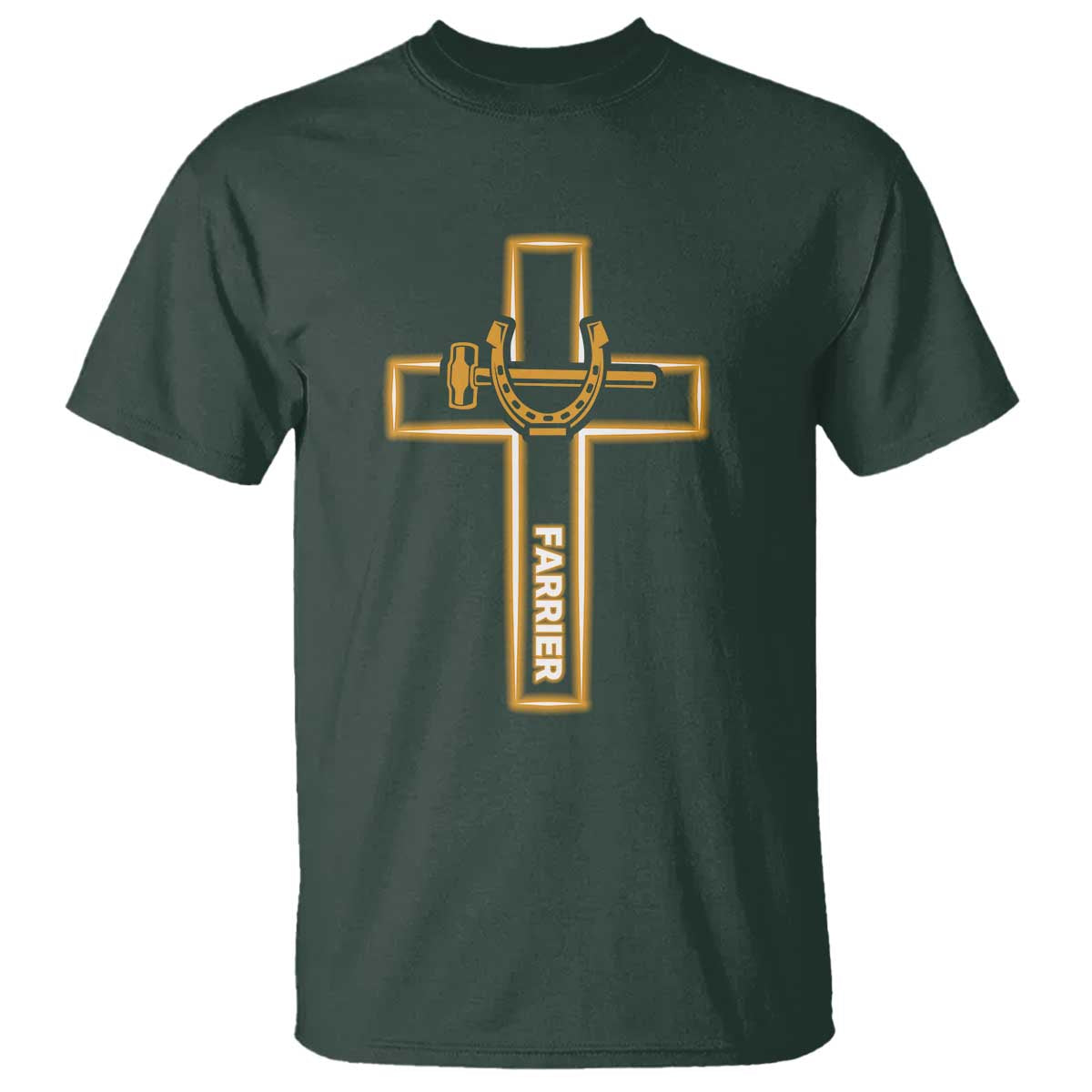 Christian Farrier Faith Cross T Shirt Horseshoe Blacksmith Gift