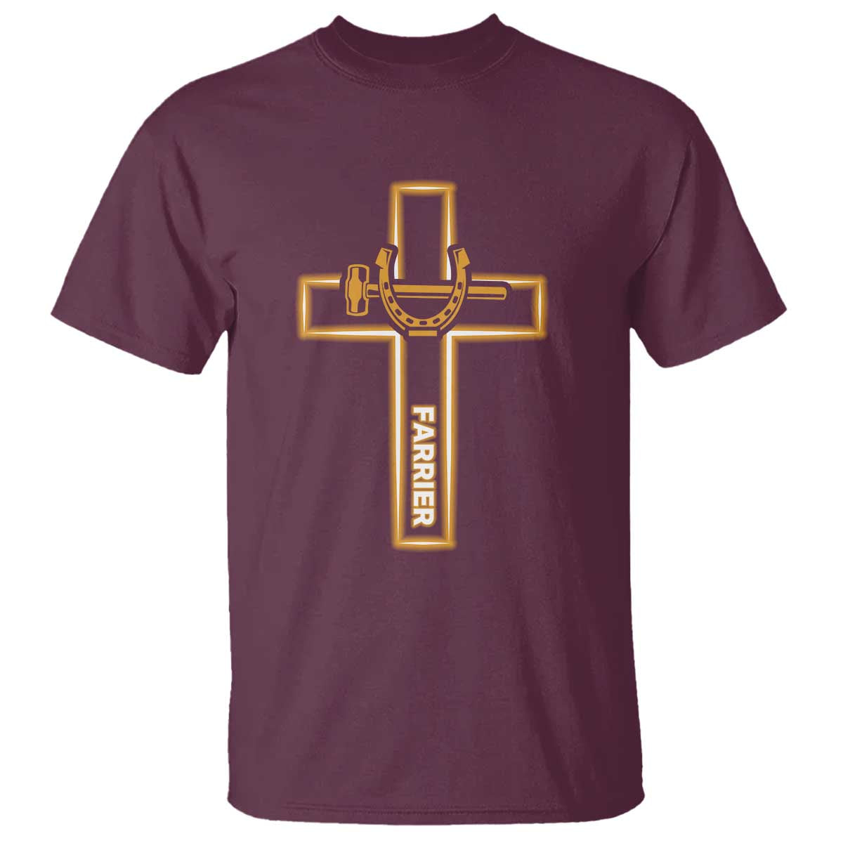 Christian Farrier Faith Cross T Shirt Horseshoe Blacksmith Gift