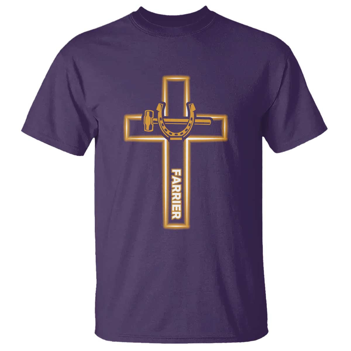 Christian Farrier Faith Cross T Shirt Horseshoe Blacksmith Gift