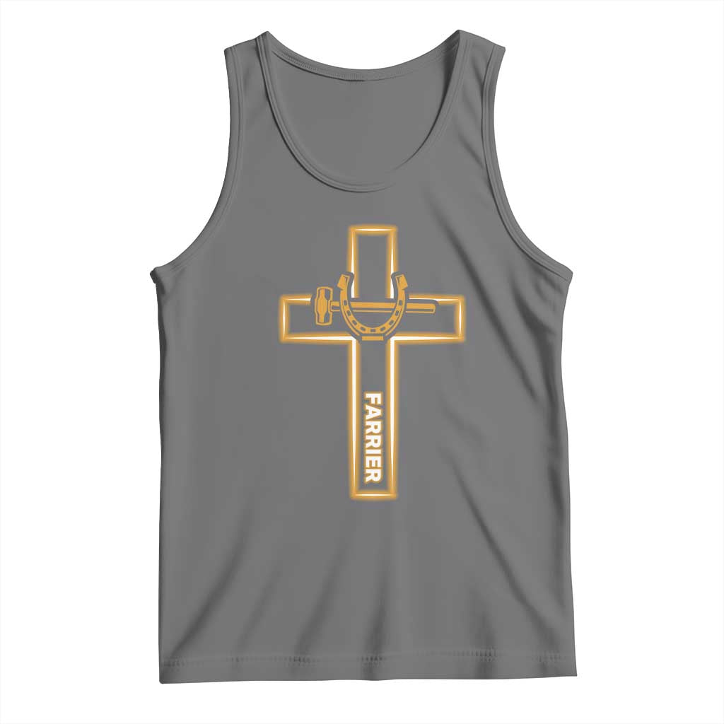 Christian Farrier Faith Cross Tank Top Horseshoe Blacksmith Gift