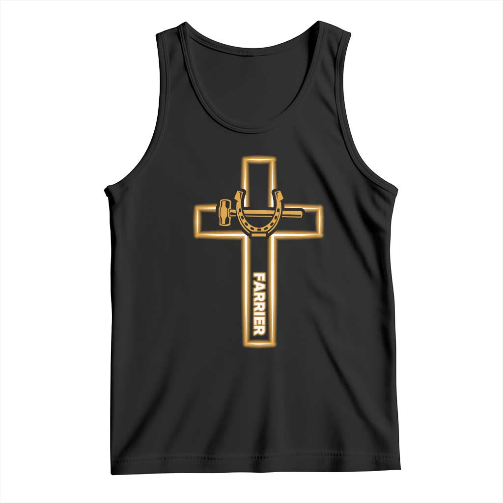 Christian Farrier Faith Cross Tank Top Horseshoe Blacksmith Gift
