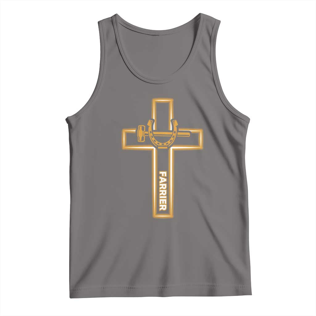 Christian Farrier Faith Cross Tank Top Horseshoe Blacksmith Gift