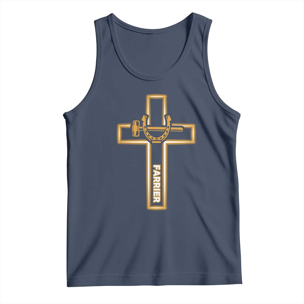 Christian Farrier Faith Cross Tank Top Horseshoe Blacksmith Gift