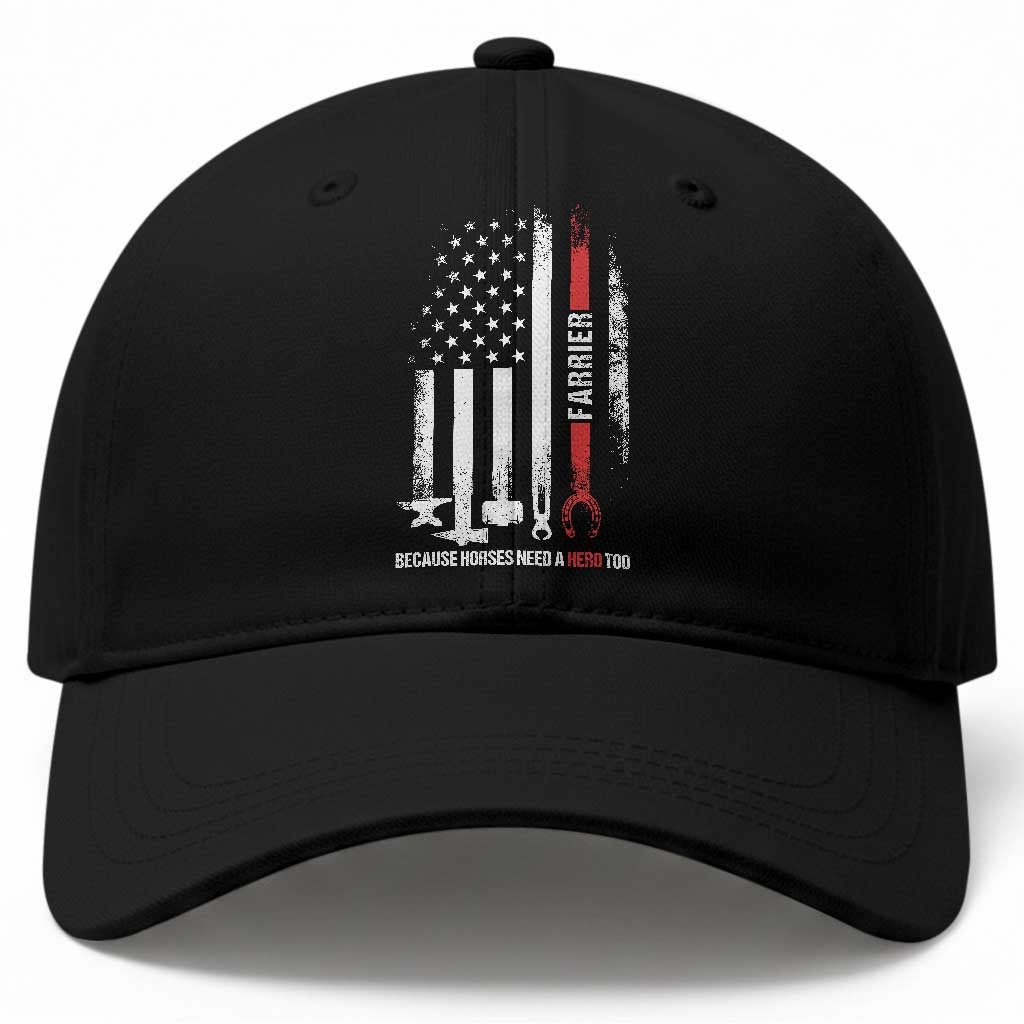 Farrier American Flag Because Horses Need A Hero Too Baseball Cap Patriotic Horse Lover Gift
