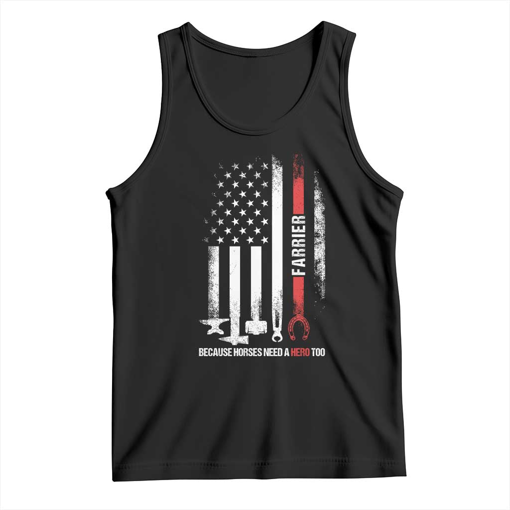 Farrier American Flag Because Horses Need A Hero Too Tank Top Patriotic Horse Lover Gift