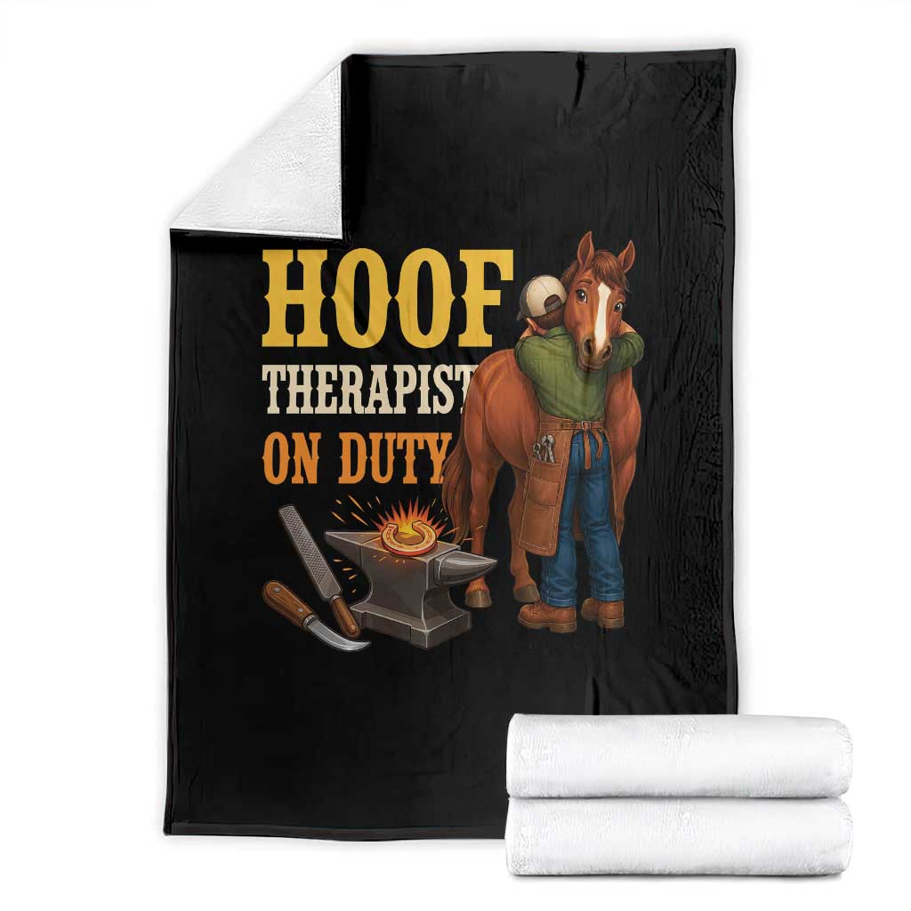 Equine Care Farrier Gift Throw Blanket Hoof Therapist On Duty