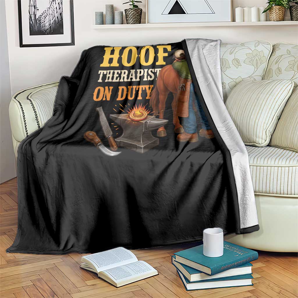 Equine Care Farrier Gift Throw Blanket Hoof Therapist On Duty