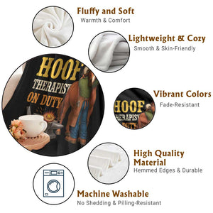Equine Care Farrier Gift Throw Blanket Hoof Therapist On Duty