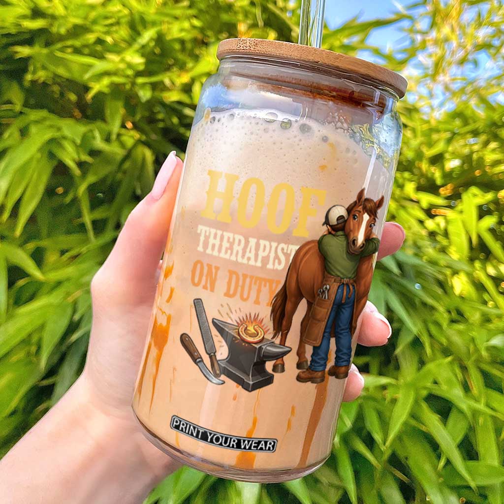 Equine Care Farrier Gift Glass Can Hoof Therapist On Duty