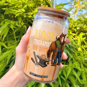 Equine Care Farrier Gift Glass Can Hoof Therapist On Duty