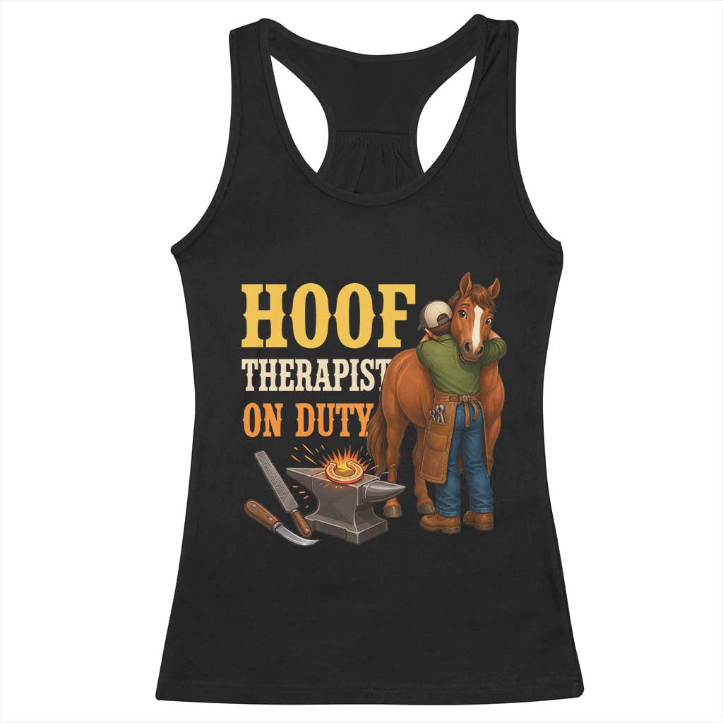Equine Care Farrier Gift Racerback Tank Top Hoof Therapist On Duty