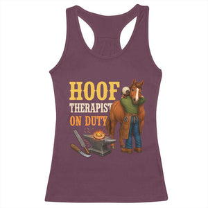 Equine Care Farrier Gift Racerback Tank Top Hoof Therapist On Duty