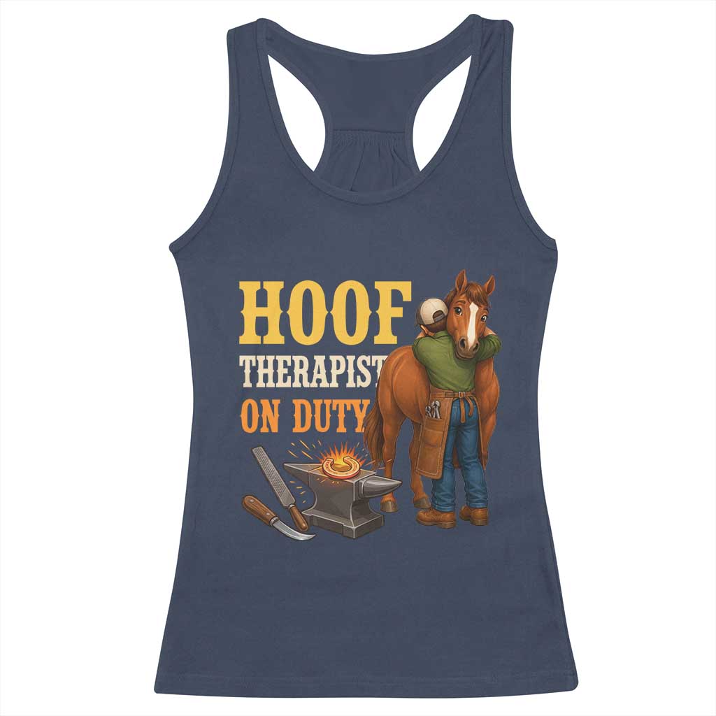 Equine Care Farrier Gift Racerback Tank Top Hoof Therapist On Duty