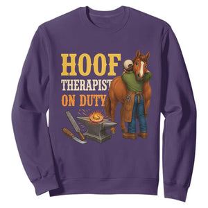 Equine Care Farrier Gift Sweatshirt Hoof Therapist On Duty