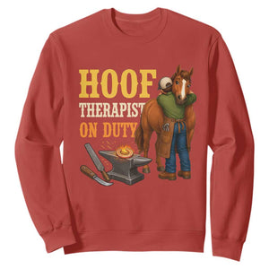 Equine Care Farrier Gift Sweatshirt Hoof Therapist On Duty