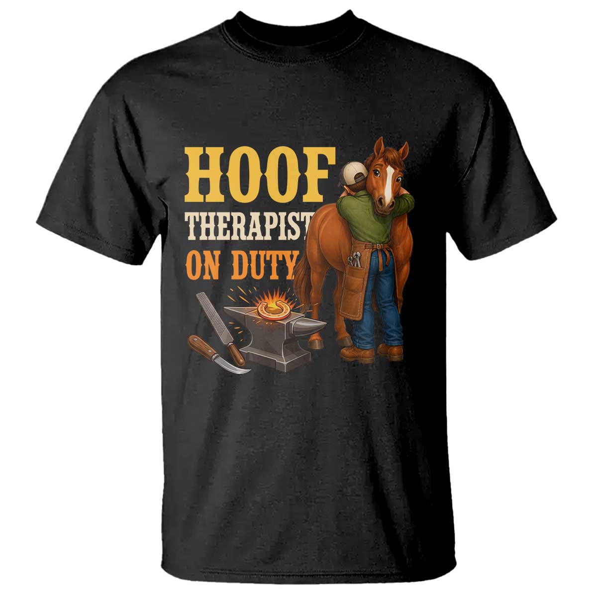 Equine Care Farrier Gift T Shirt Hoof Therapist On Duty