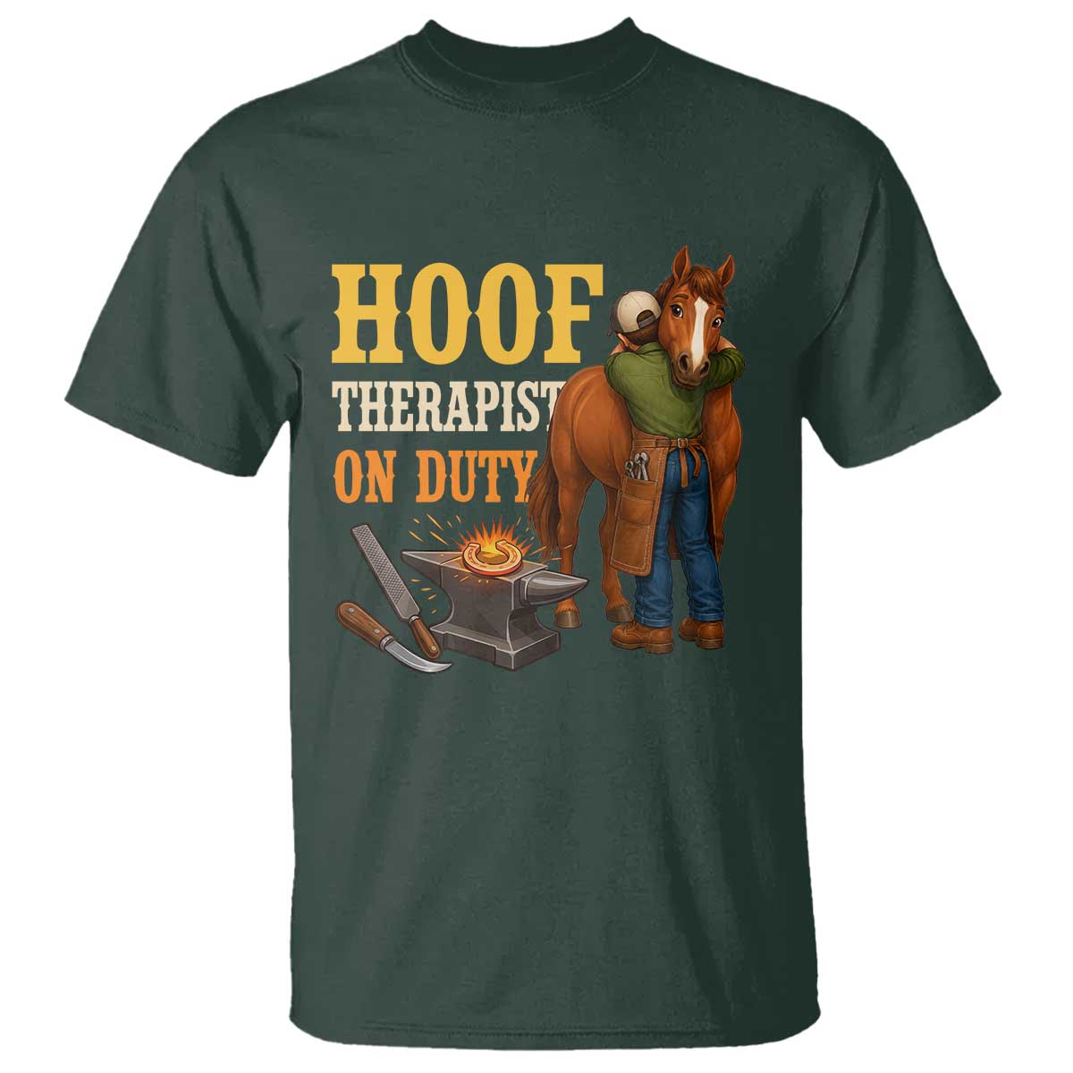 Equine Care Farrier Gift T Shirt Hoof Therapist On Duty