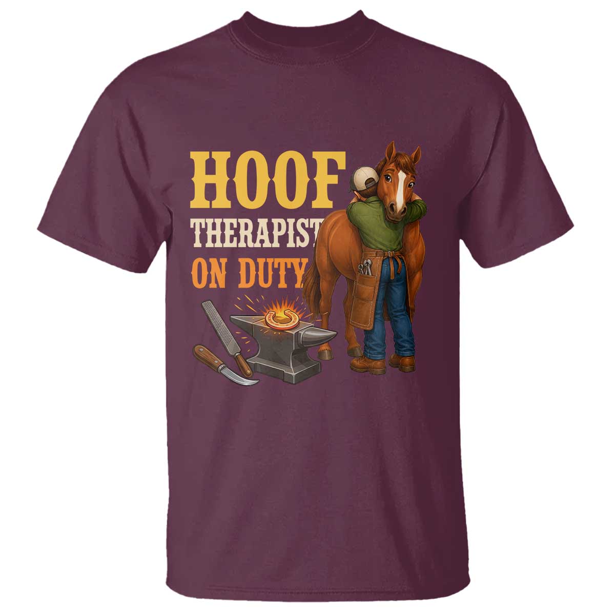 Equine Care Farrier Gift T Shirt Hoof Therapist On Duty
