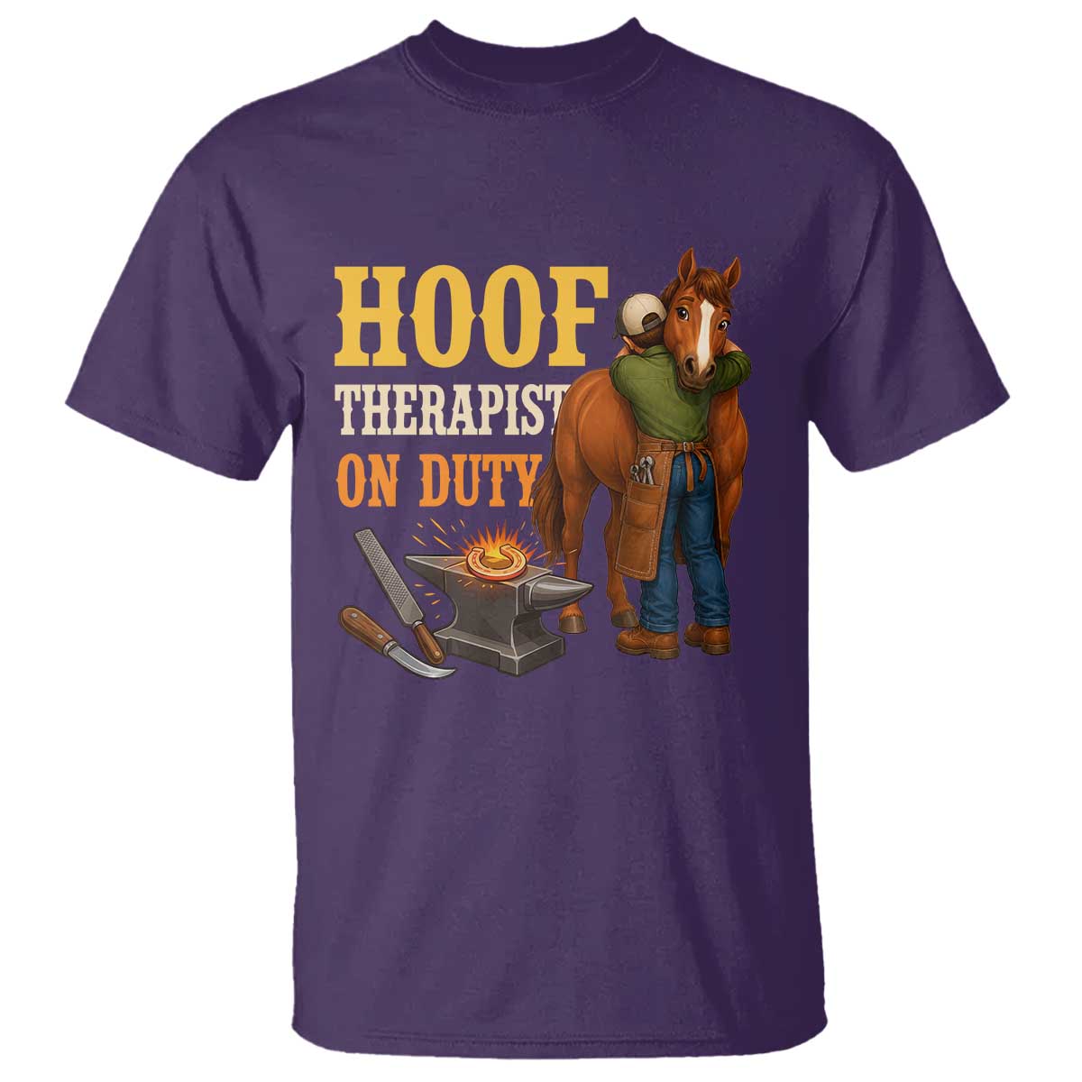 Equine Care Farrier Gift T Shirt Hoof Therapist On Duty