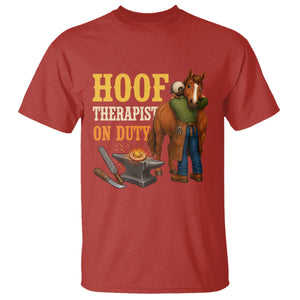 Equine Care Farrier Gift T Shirt Hoof Therapist On Duty