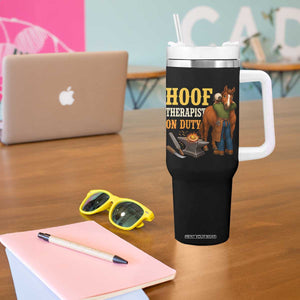 Equine Care Farrier Gift Tumbler With Handle Hoof Therapist On Duty