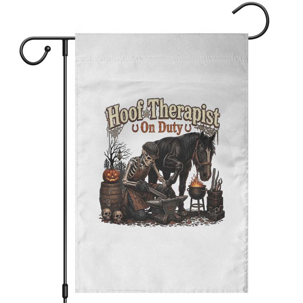 Farrier Halloween Horse Lover Gift Garden Flag Hoof Therapist On Duty