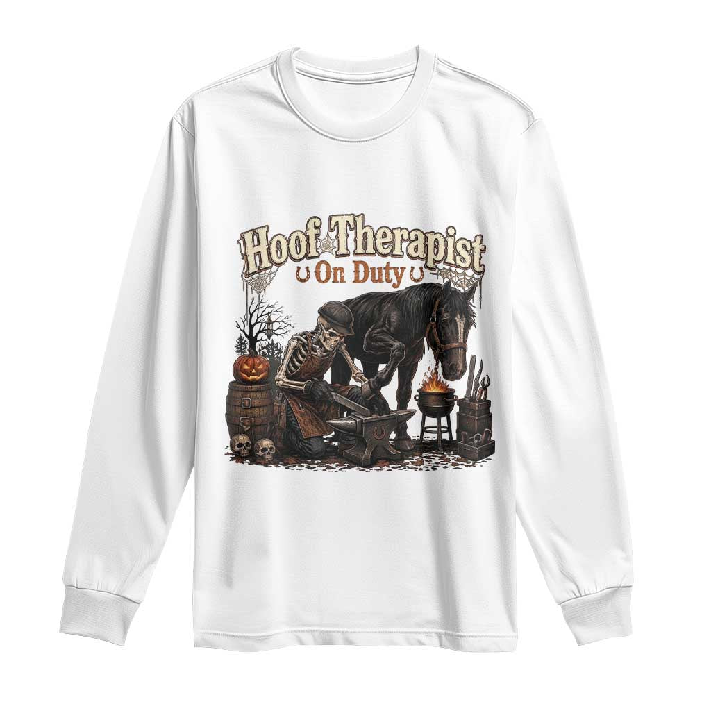 Farrier Halloween Horse Lover Gift Long Sleeve Shirt Hoof Therapist On Duty